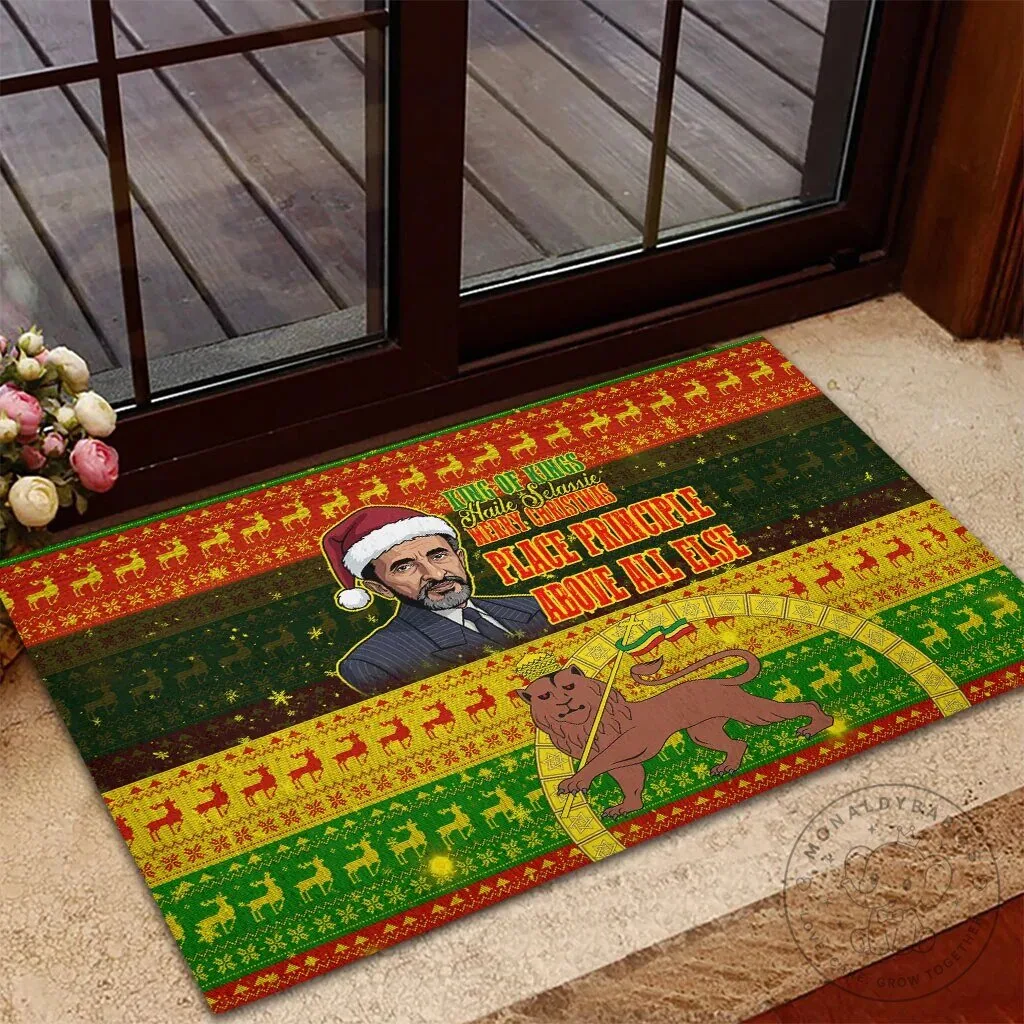 Haile Selassie King of Kings Lion of Judah Christmas Holiday Doormat 9 Haile Selassie King of Kings Lion of Judah Christmas Holiday Doormat