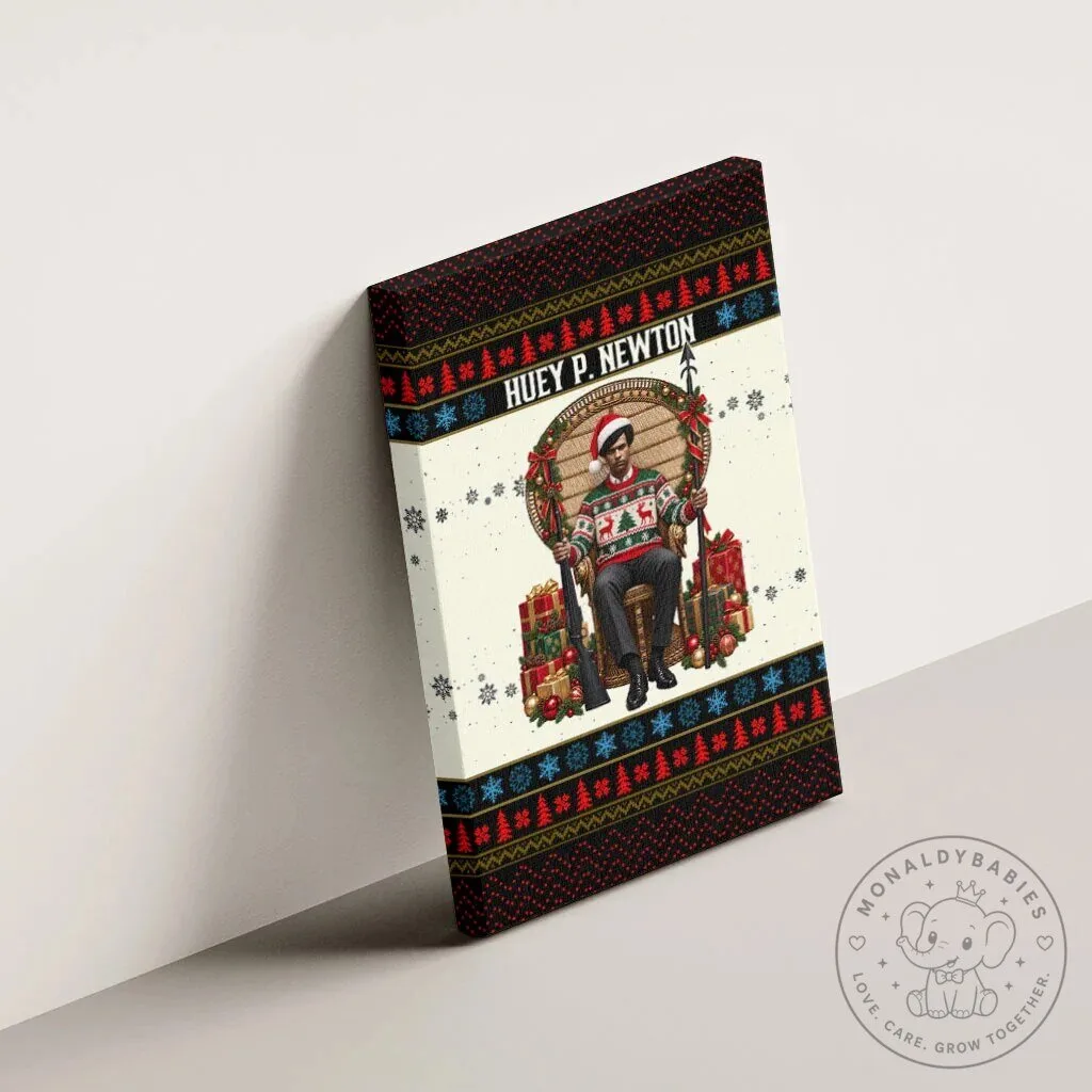 Huey P. Newton Black Panther Christmas Ugly Sweater Canvas Wall Art 13 Huey P. Newton Black Panther Christmas Ugly Sweater Canvas Wall Art