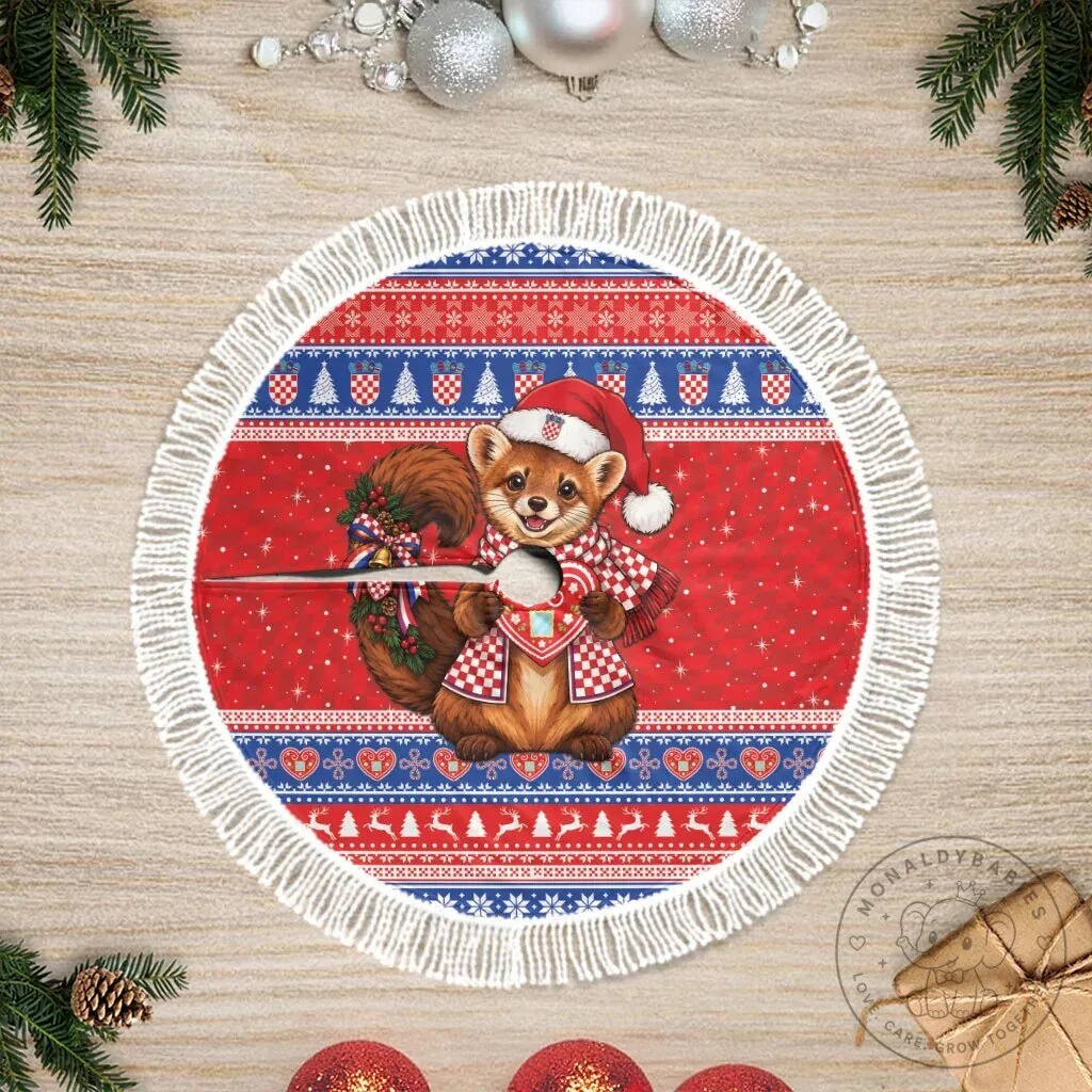 Croatia Kuna Christmas Tree Skirt Hrvatska Licitar Heart Holiday Decor 7 Croatia Kuna Christmas Tree Skirt Hrvatska Licitar Heart Holiday Decor