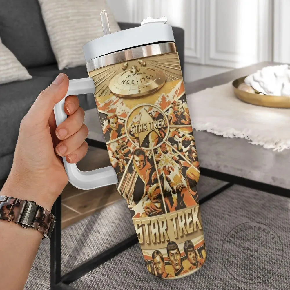 Star Trek 60th Anniversary Gold Character Art 40oz Stanley Tumbler 8 Star Trek 60th Anniversary Gold Character Art 40oz Stanley Tumbler