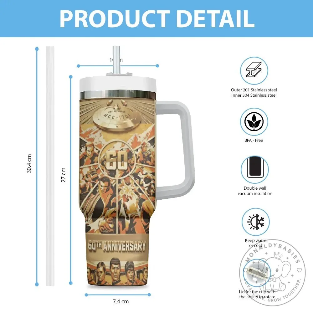 Star Trek 60th Anniversary Gold Character Art 40oz Stanley Tumbler 9 Star Trek 60th Anniversary Gold Character Art 40oz Stanley Tumbler