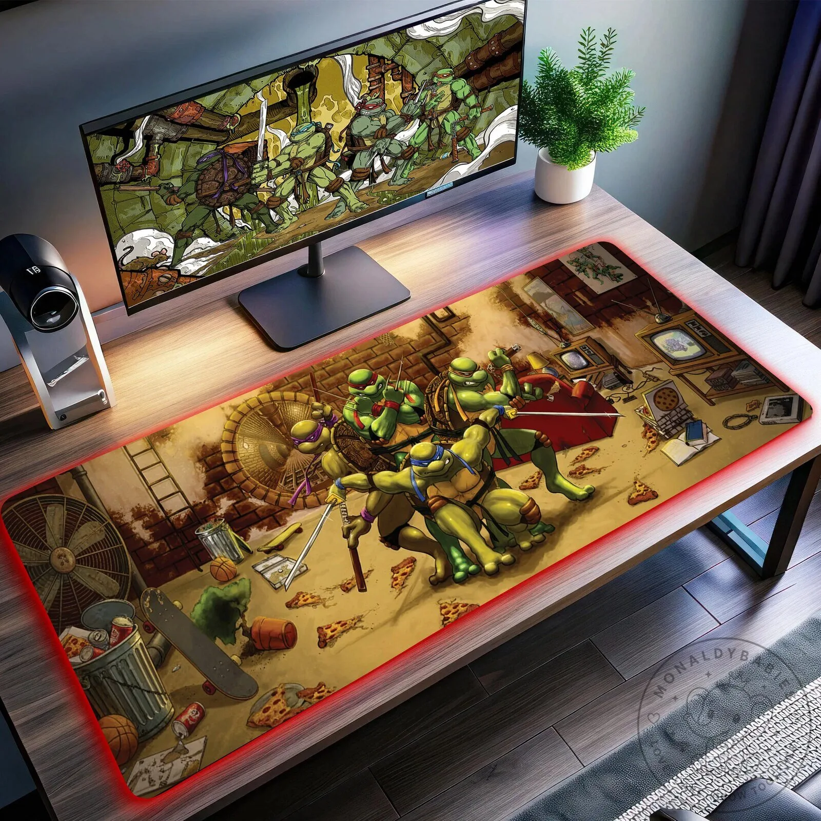 Teenage Mutant Ninja Turtles Gaming Mouse Pad with LED Lights