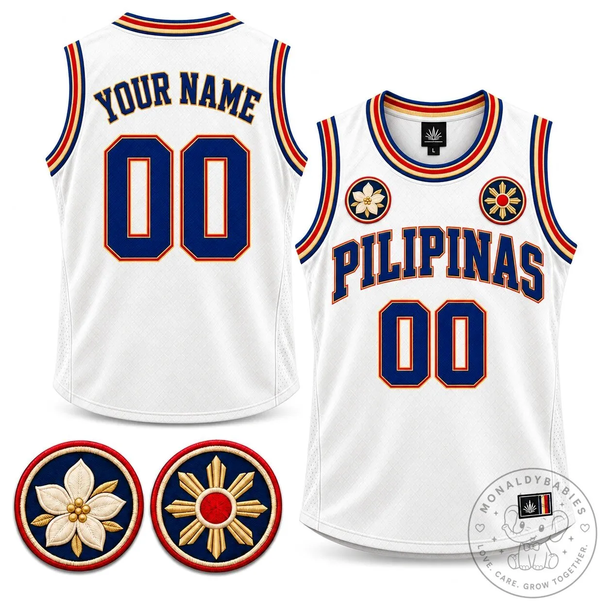 Pilipinas Heritage Custom Basketball Jersey with Philippine Sun and Sampaguita 10 Pilipinas Heritage Custom Basketball Jersey with Philippine Sun and Sampaguita
