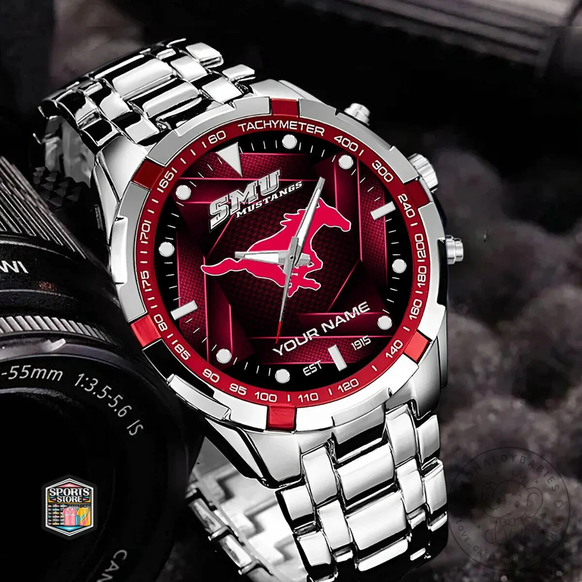 Southern Methodist University Mustangs Custom Name Starry Night Luxury Watch 12 Southern Methodist University Mustangs Custom Name Starry Night Luxury Watch