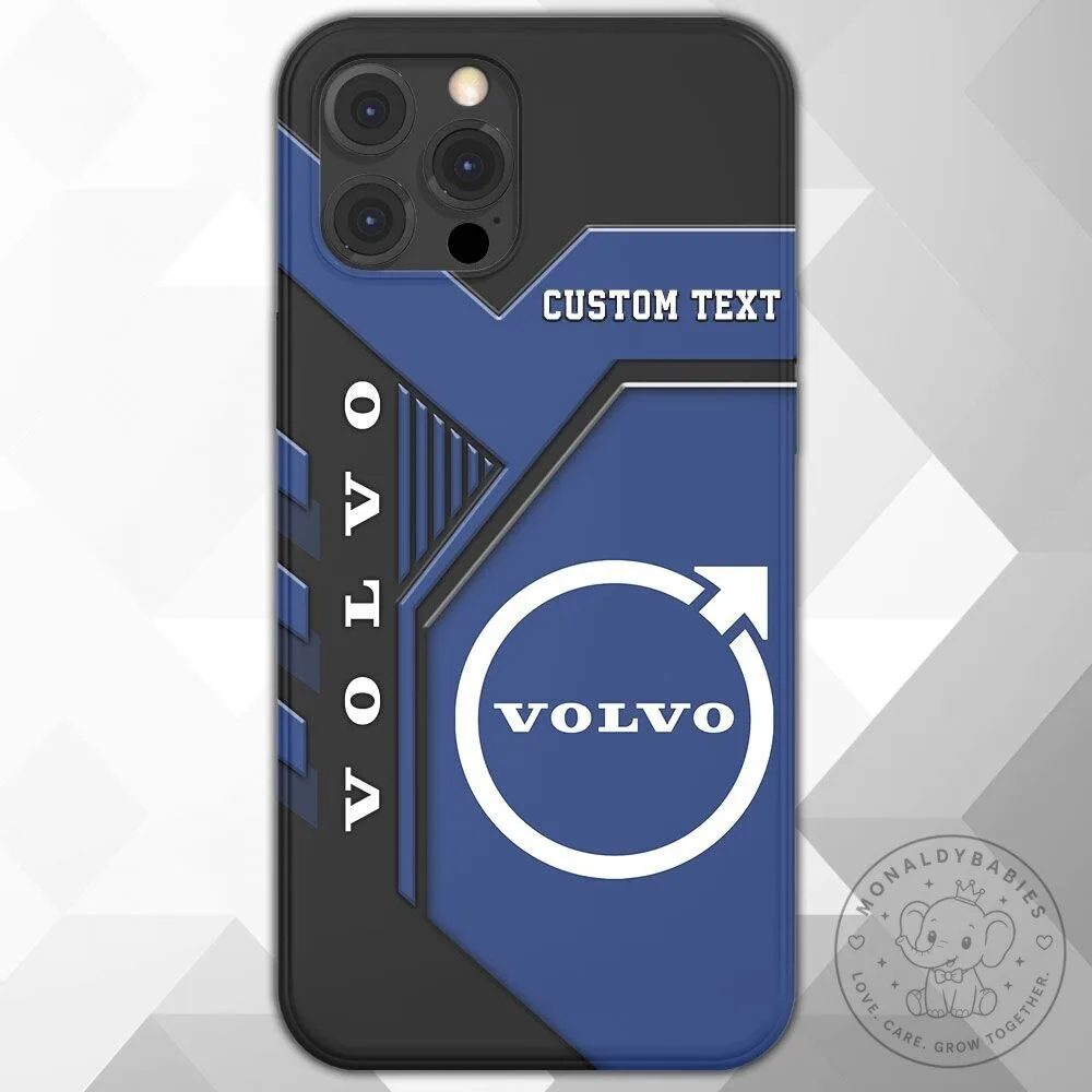 Volvo Custom Name Car Logo Blue and Black Pattern Phone Case 7 Volvo Custom Name Car Logo Blue and Black Pattern Phone Case