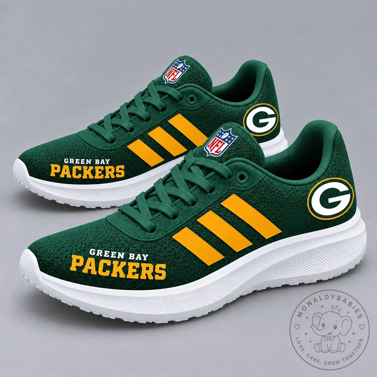 Green Bay Packers National Football League Stripe Pride Sport Sneakers