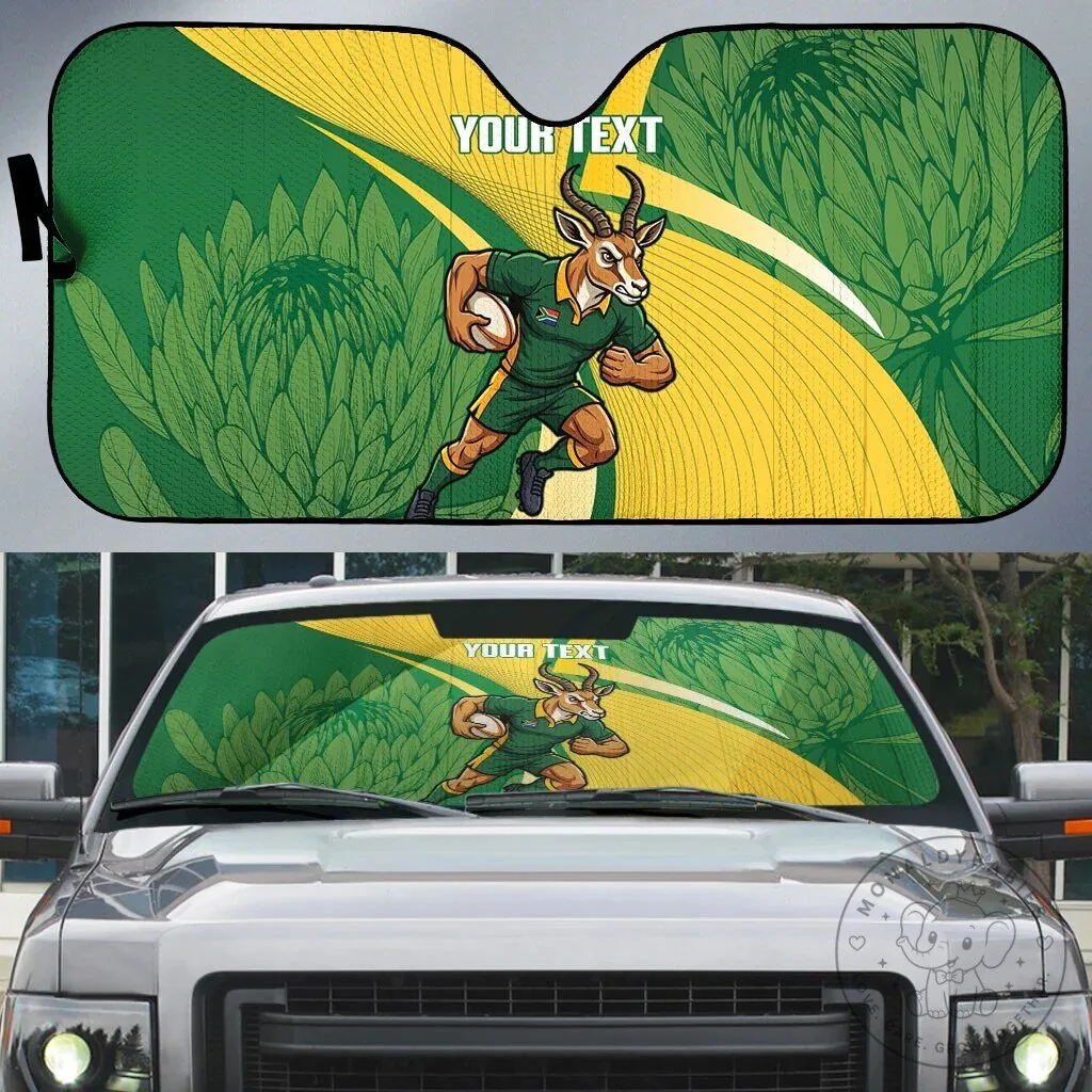South Africa Rugby Springboks Mascot Custom Car Sunshade