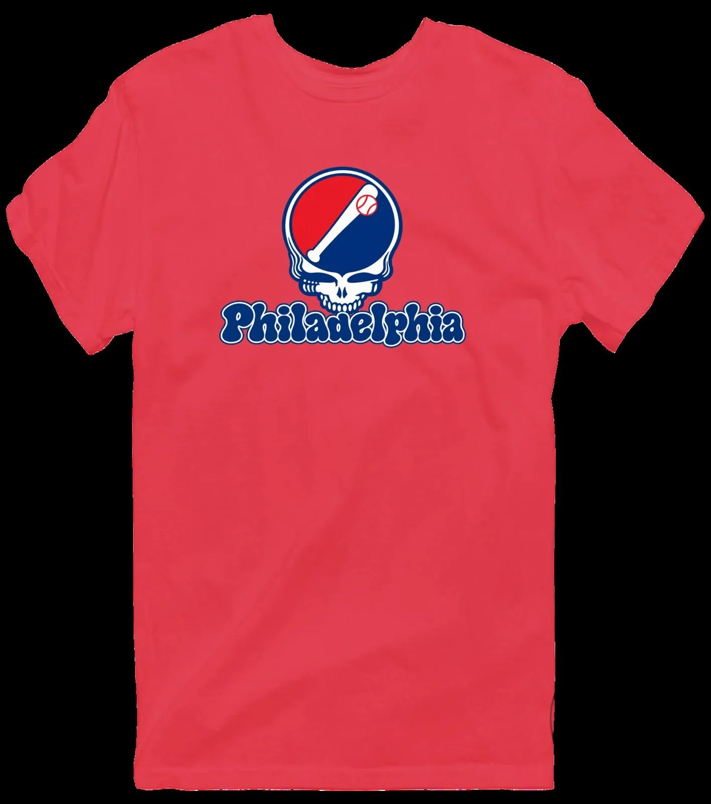 Grateful Dead Stealie Philadelphia Baseball Logo Red T-Shirt