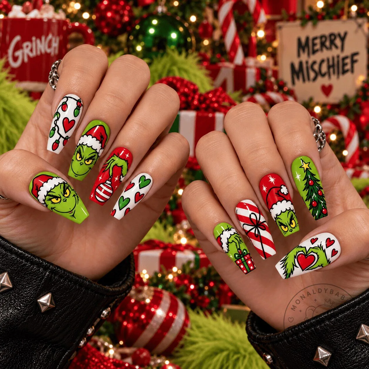 The Grinch Christmas Mischief Holiday Press-On Nails Set