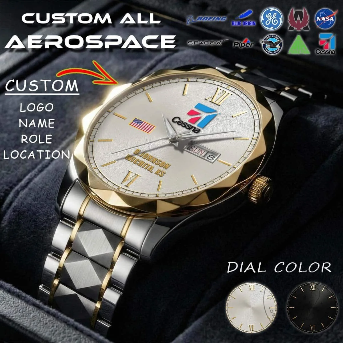 NASA Aerospace Astronaut Custom Name Stainless Steel Watch 13 NASA Aerospace Astronaut Custom Name Stainless Steel Watch