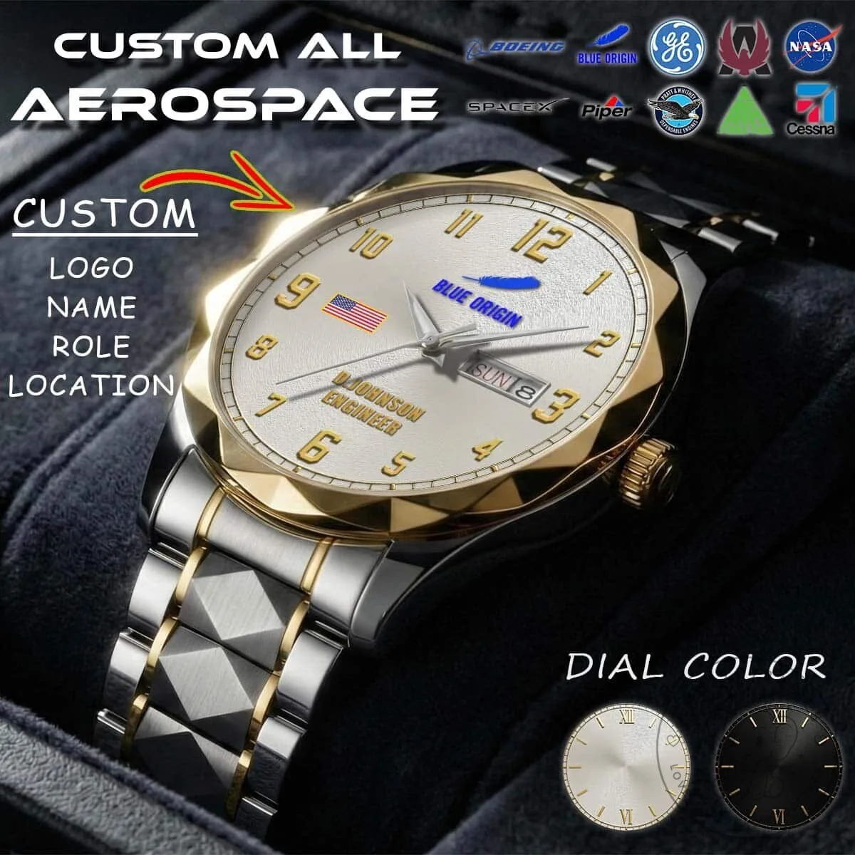 NASA Aerospace Astronaut Custom Name Stainless Steel Watch 15 NASA Aerospace Astronaut Custom Name Stainless Steel Watch