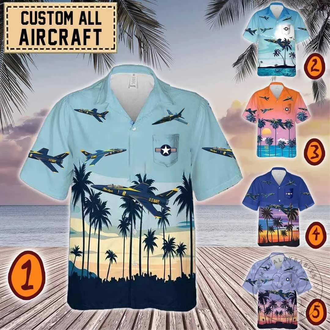 Grumman F-11 Tiger US Navy Fighter Jet Aircraft Hawaiian Shirt