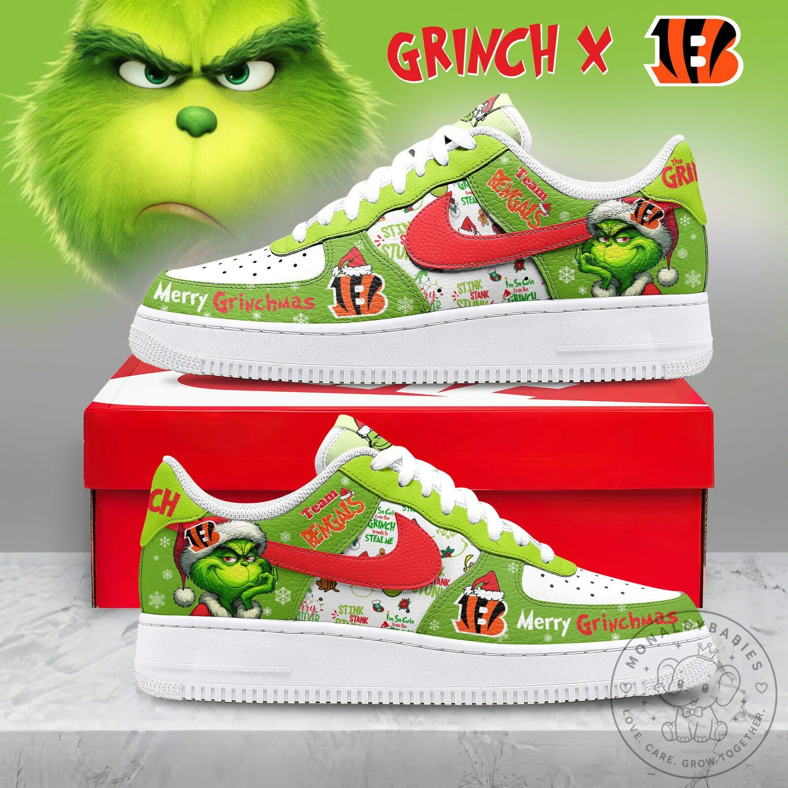 Cincinnati Bengals Grinch Merry Grinchmas Christmas Holiday Shoes