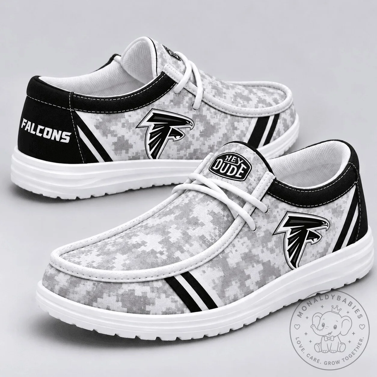 Atlanta Falcons NFL Team Logo Digital Camouflage Loafer Shoes for Men