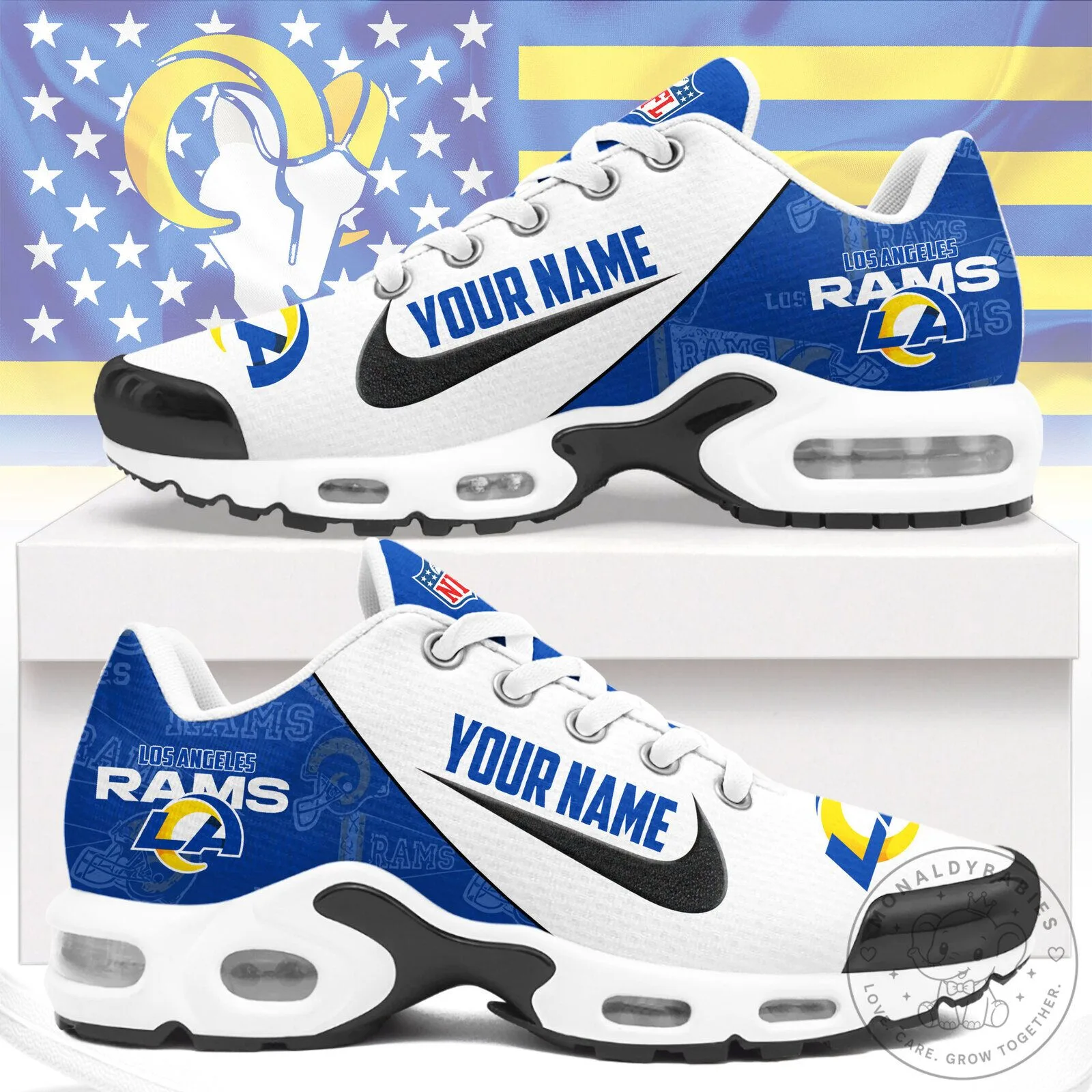 Los Angeles Rams Custom Name Running Shoes for Men and Women