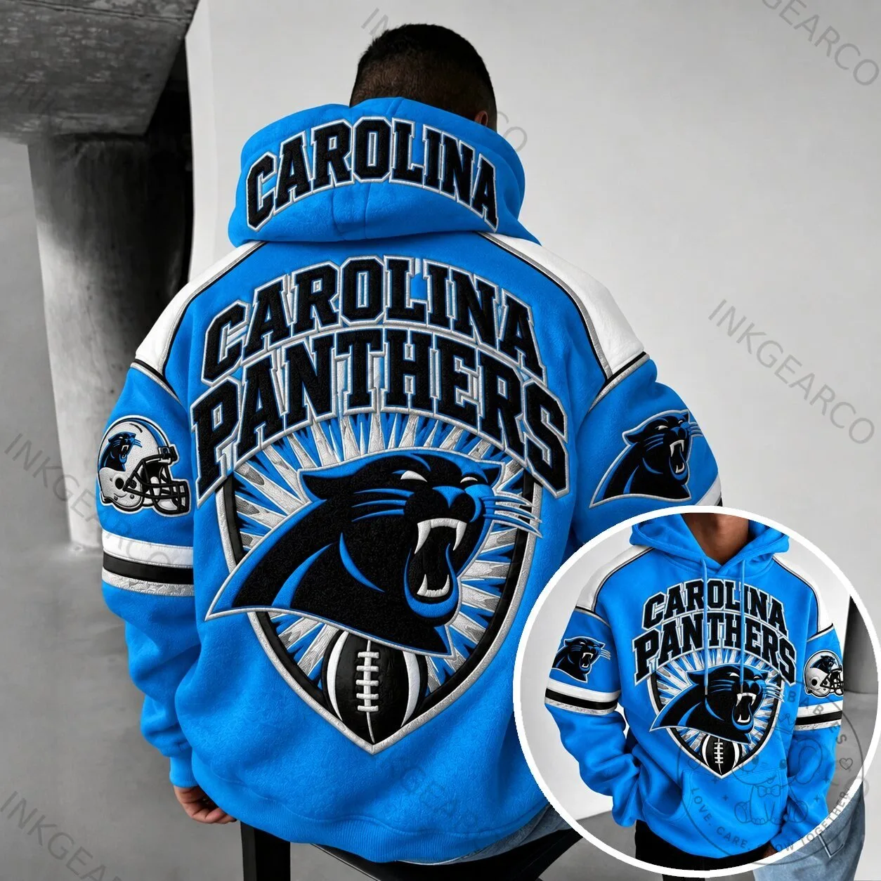 Carolina Panthers NFL Football Team Logo Blue and Black Fan Hoodie
