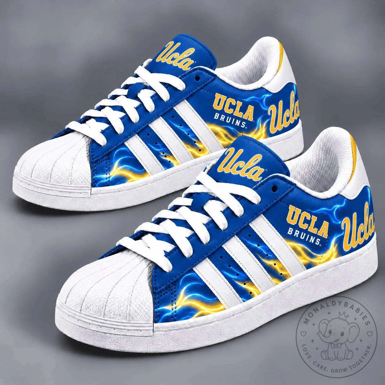 UCLA Bruins NCAA Scarlet Thunder Superstar Shoes 2 UCLA Bruins NCAA Scarlet Thunder Superstar Shoes