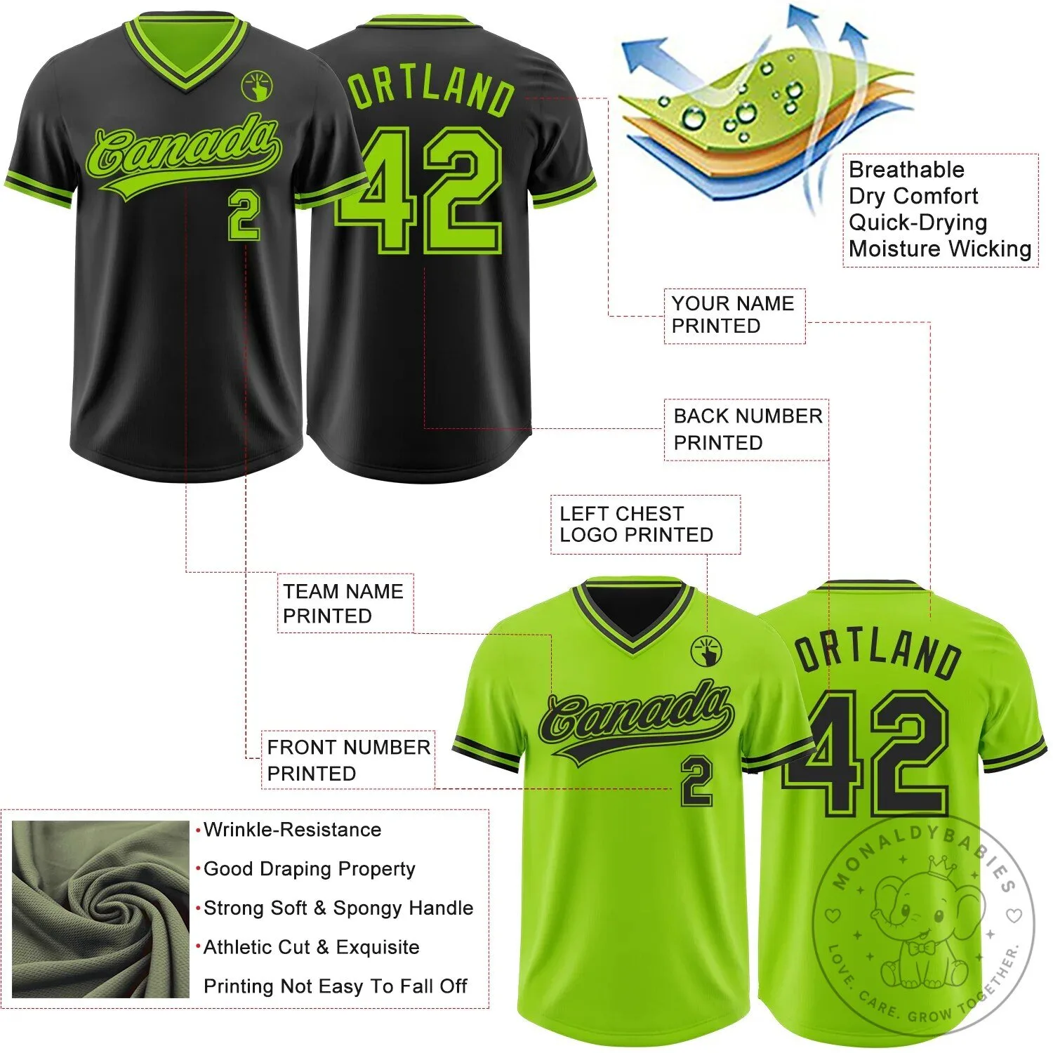 Custom Black Neon Green Reversible V-Neck Baseball Jersey Shirt 15 Custom Black Neon Green Reversible V-Neck Baseball Jersey Shirt