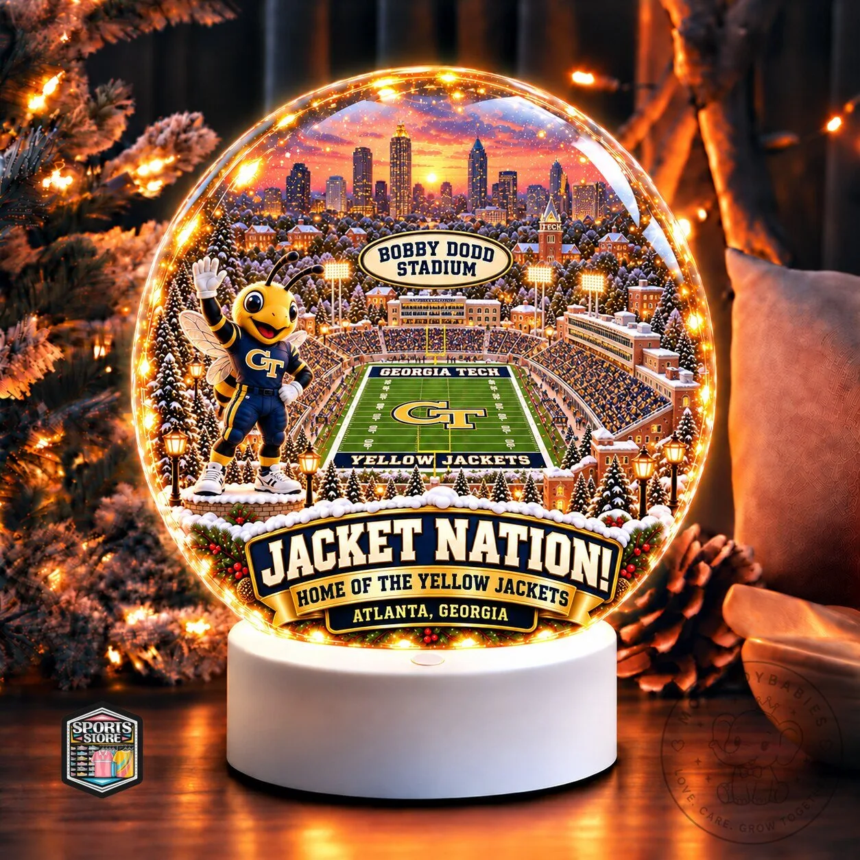 Georgia Institute of Technology Yellow Jackets Bobby Dodd Stadium Snow Globe