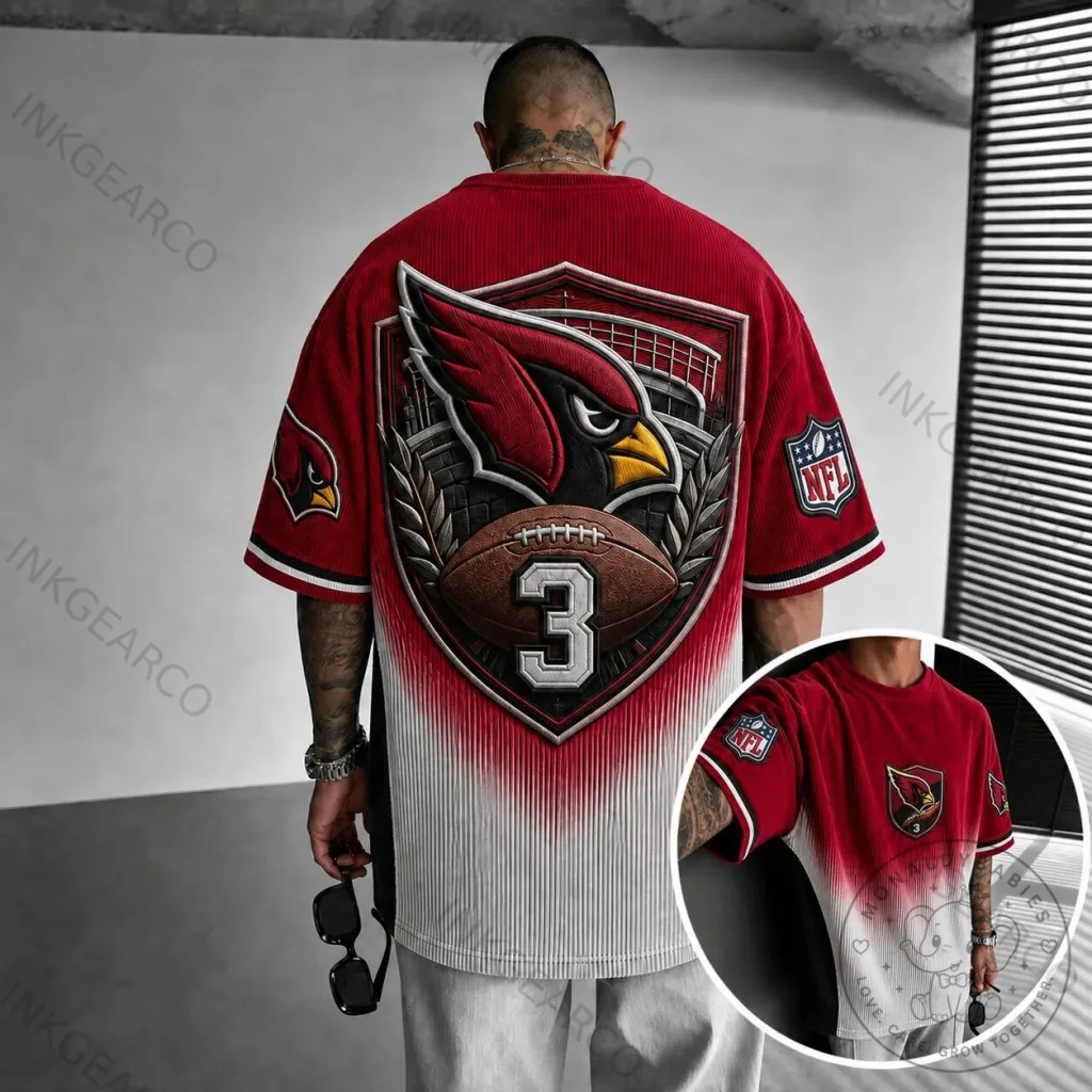 Arizona Cardinals NFL Football Team Red and White Vertical Stripe T-Shirt Arizona Cardinals NFL Football Team Red and White Vertical Stripe T-Shirt
