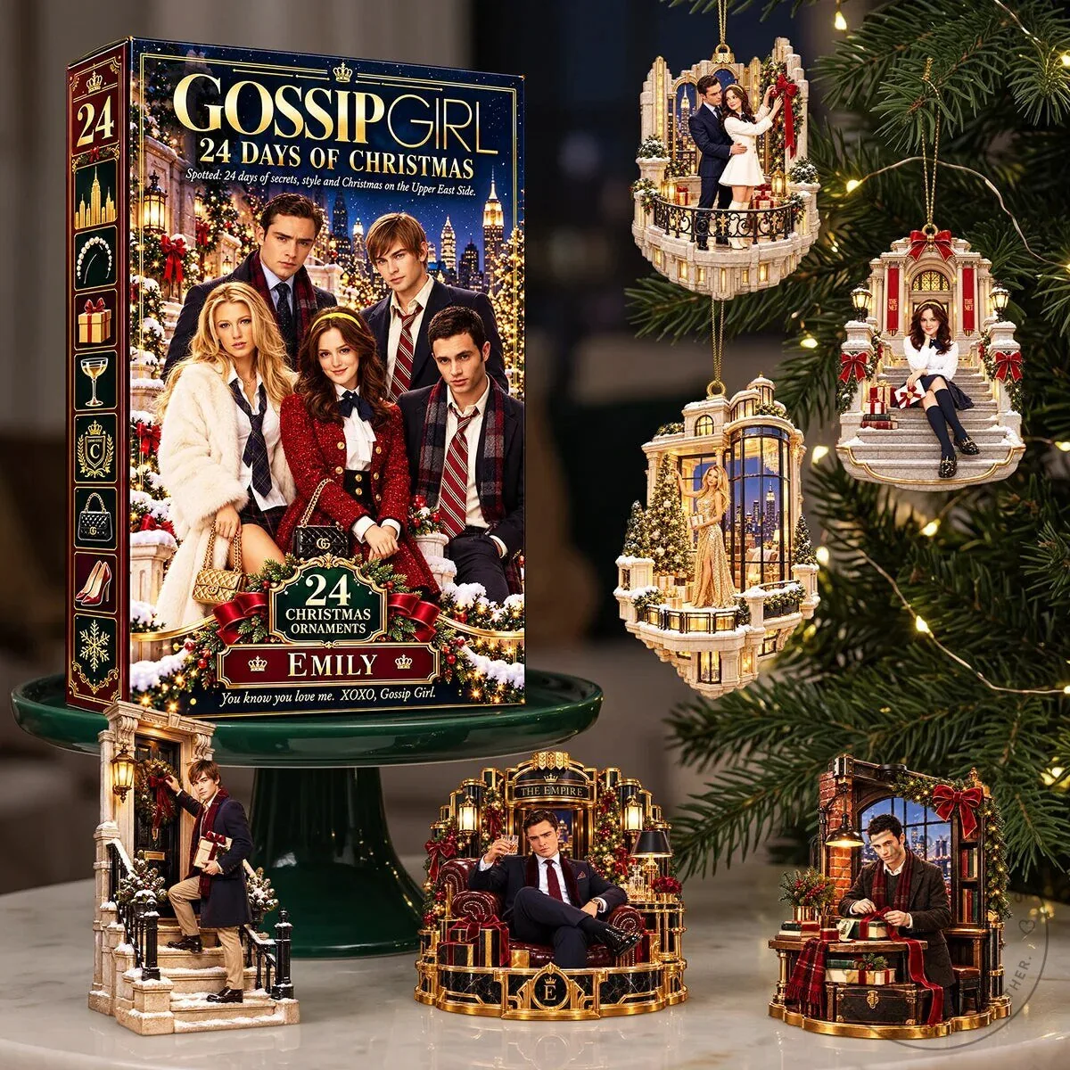Gossip Girl 24 Days of Christmas Advent Calendar Ornament Set