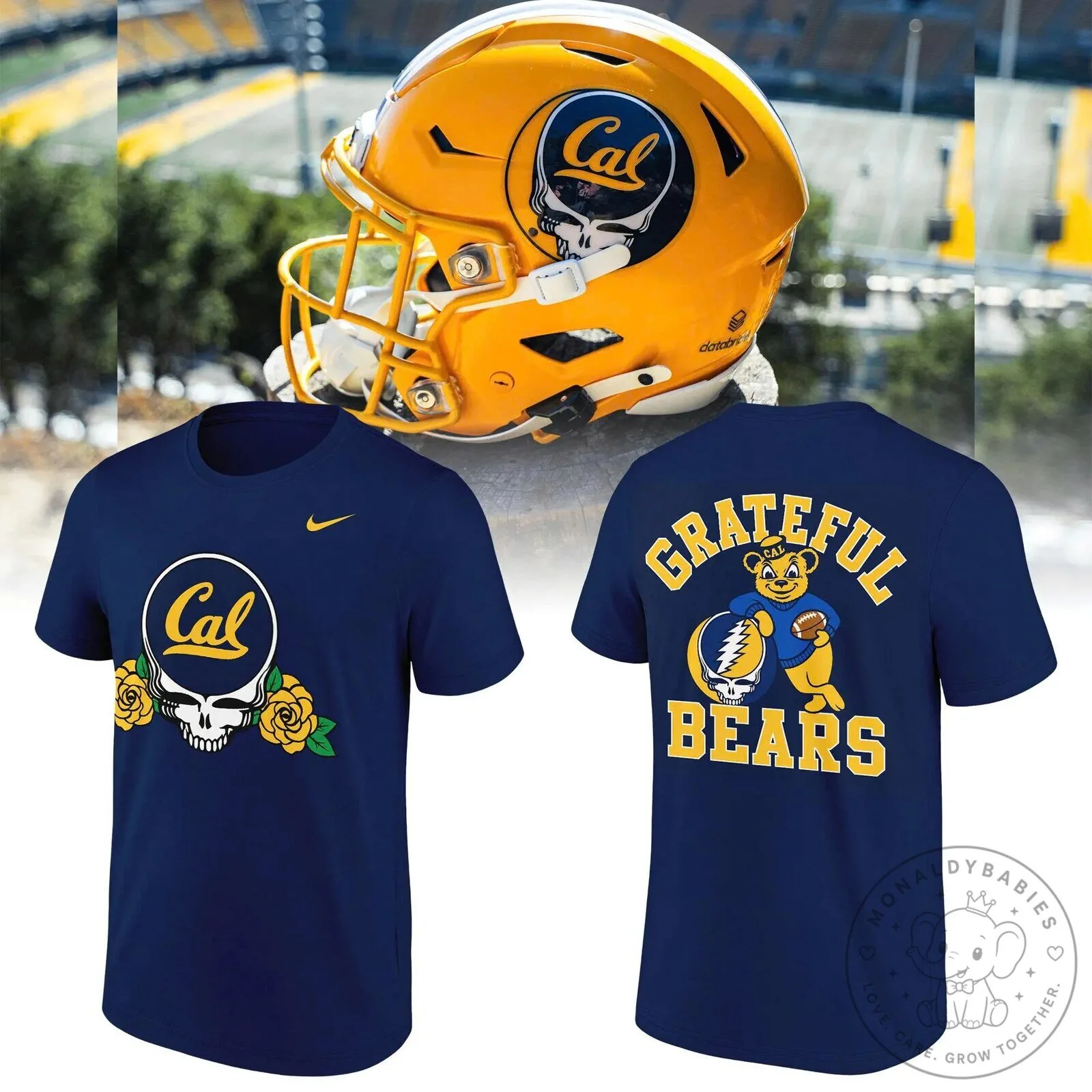 California Golden Bears Grateful Dead Steal Your Face Skull and Roses T-Shirt