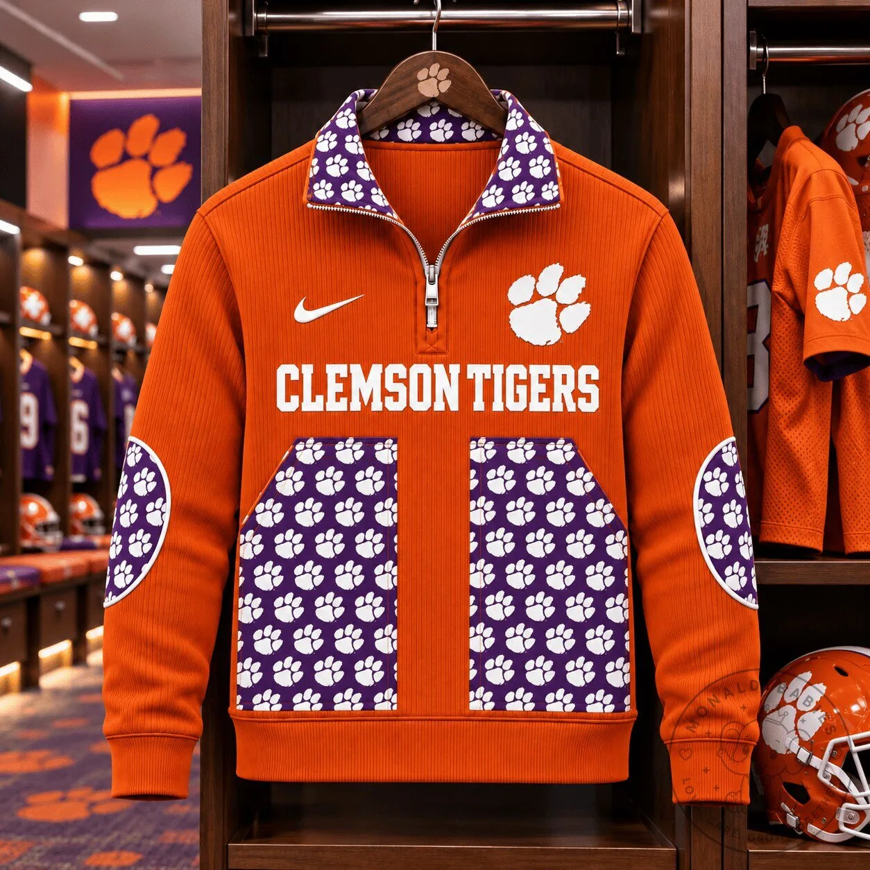 Clemson Tigers Football Team Premium Quarter-Zip Fleece Sweatshirt 5 Clemson Tigers Football Team Premium Quarter-Zip Fleece Sweatshirt