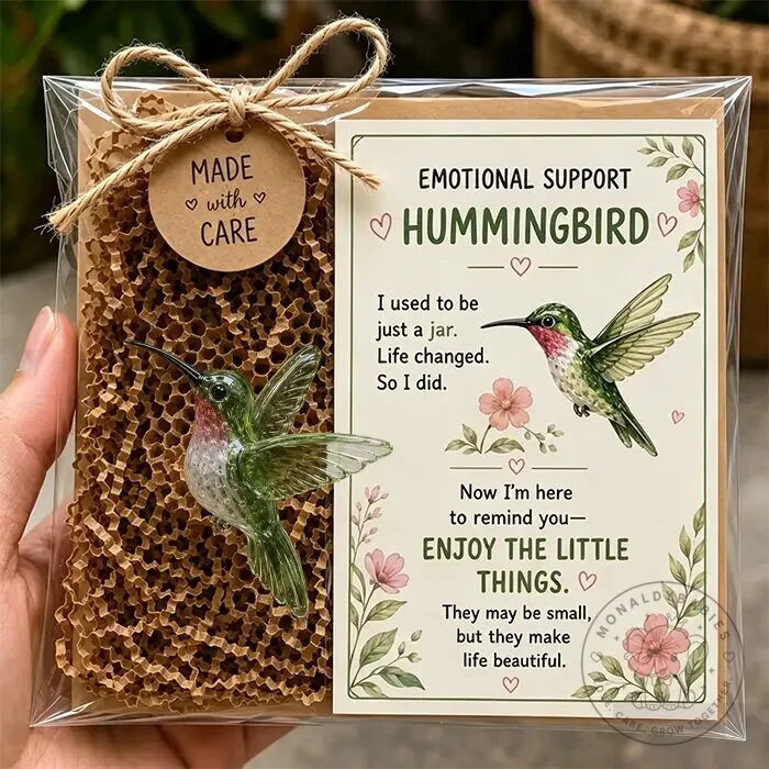 Emotional Support Hummingbird Figurine Gift Set with Inspirational Card 1 Emotional Support Hummingbird Figurine Gift Set with Inspirational Card