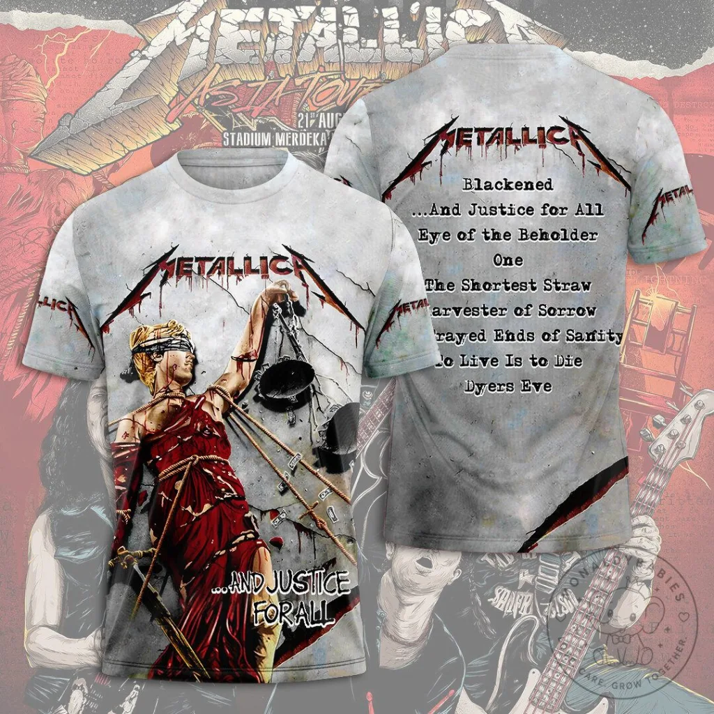 Heavy Metal Band T-Shirt featuring Album Art of Metallica's And Justice for All