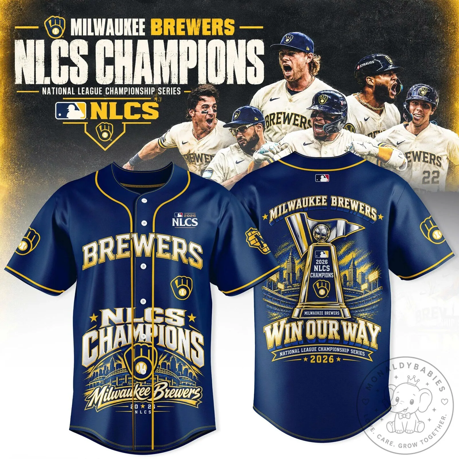 2026 NLCS Champions Baseball Jersey - Milwaukee Brewers 1 2026 NLCS Champions Baseball Jersey - Milwaukee Brewers