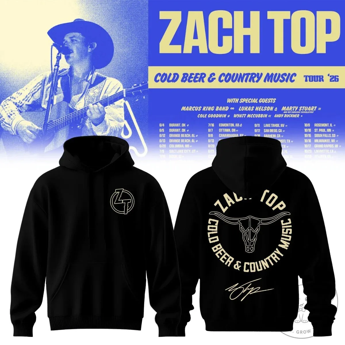 2026 Country Hoodie for Zach Top’s Cold Beer & Music Tour
