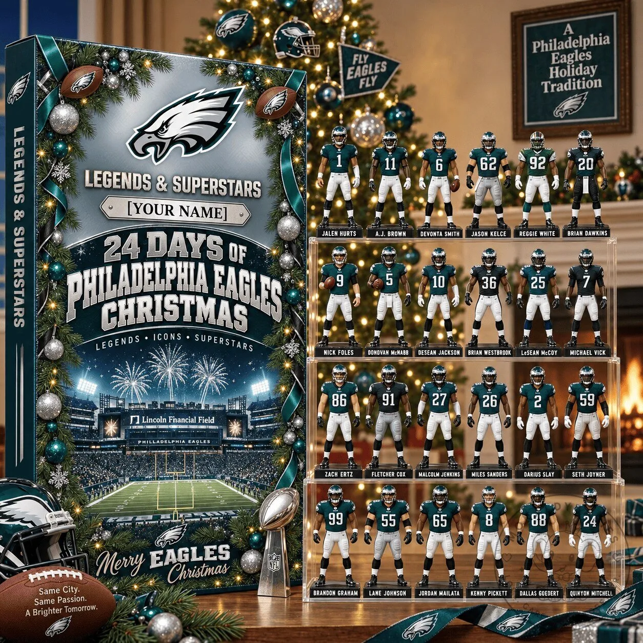 Philadelphia Eagles NFL Football Legends Christmas Advent Calendar 1 Philadelphia Eagles NFL Football Legends Christmas Advent Calendar