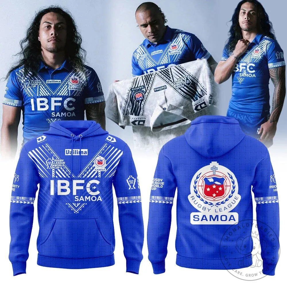 Blue Hoodie Pullover for Toa Samoa Rugby League World Cup