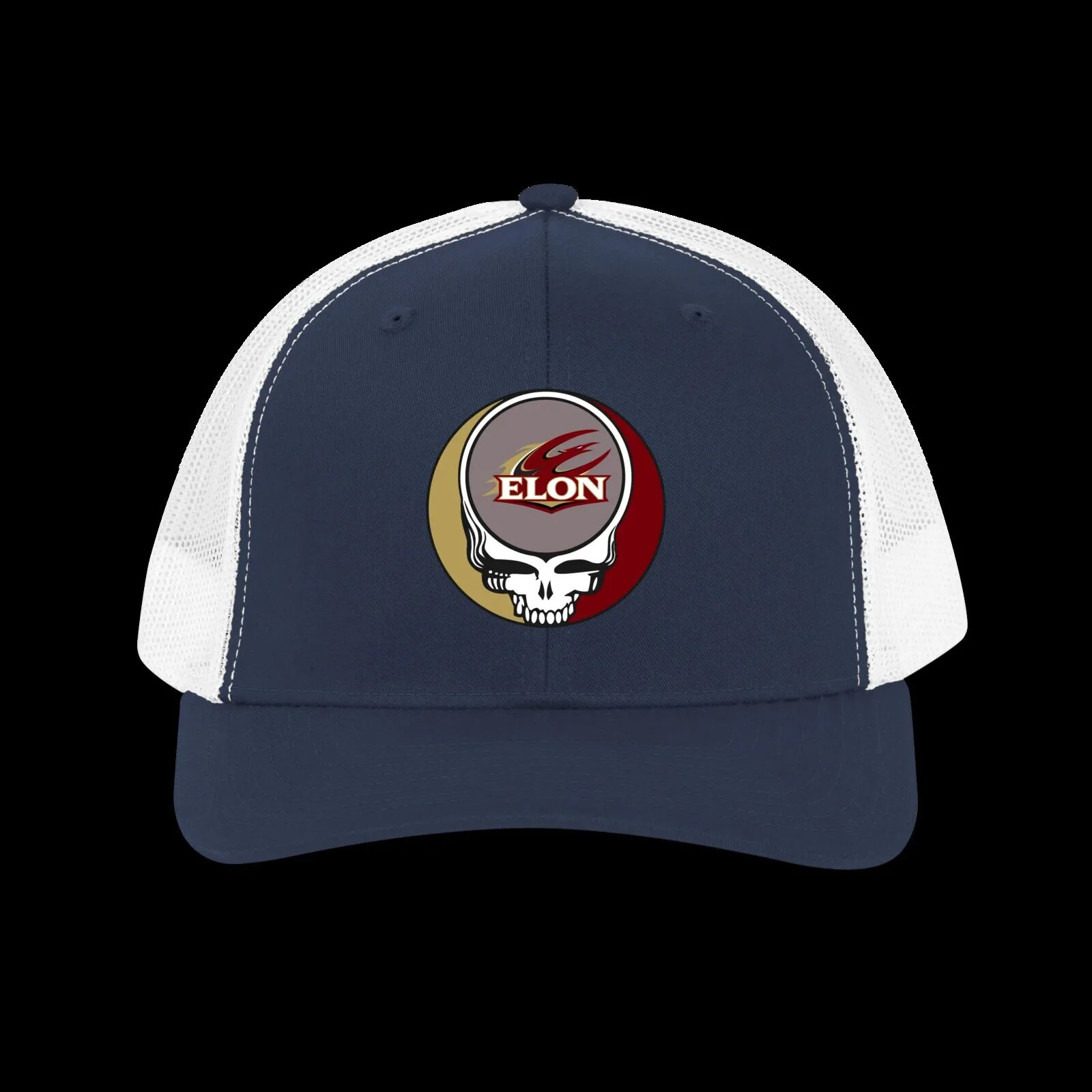 Elon University Phoenix Steal Your Face Grateful Dead Trucker Hat 8 Elon University Phoenix Steal Your Face Grateful Dead Trucker Hat