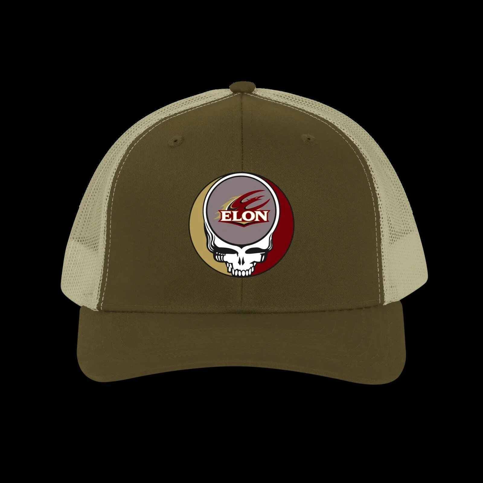 Elon University Phoenix Steal Your Face Grateful Dead Trucker Hat 9 Elon University Phoenix Steal Your Face Grateful Dead Trucker Hat