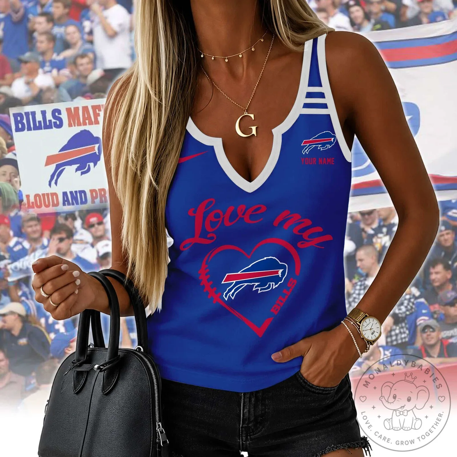 Buffalo Bills Football Team Women's V-Neck Tank Top