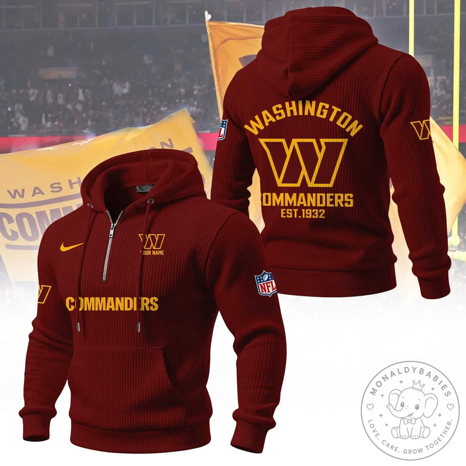 Washington Commanders National Football League Quarter-Zip Hoodie