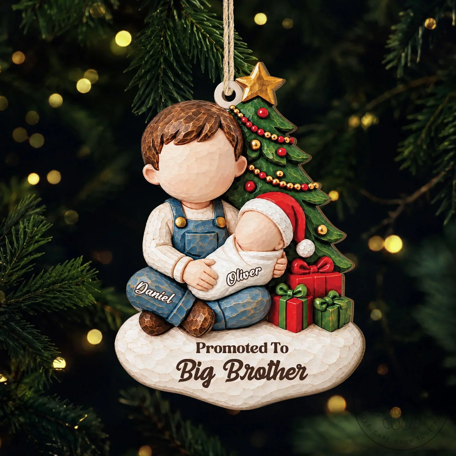 Promoted To Big Brother Personalized Christmas Tree Ornament