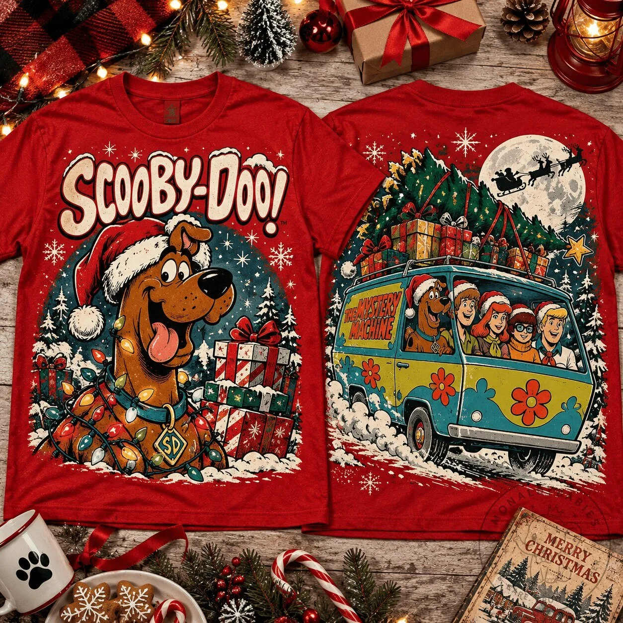 Scooby-Doo Christmas Mystery Machine Holiday Adventure Cartoon T-Shirt