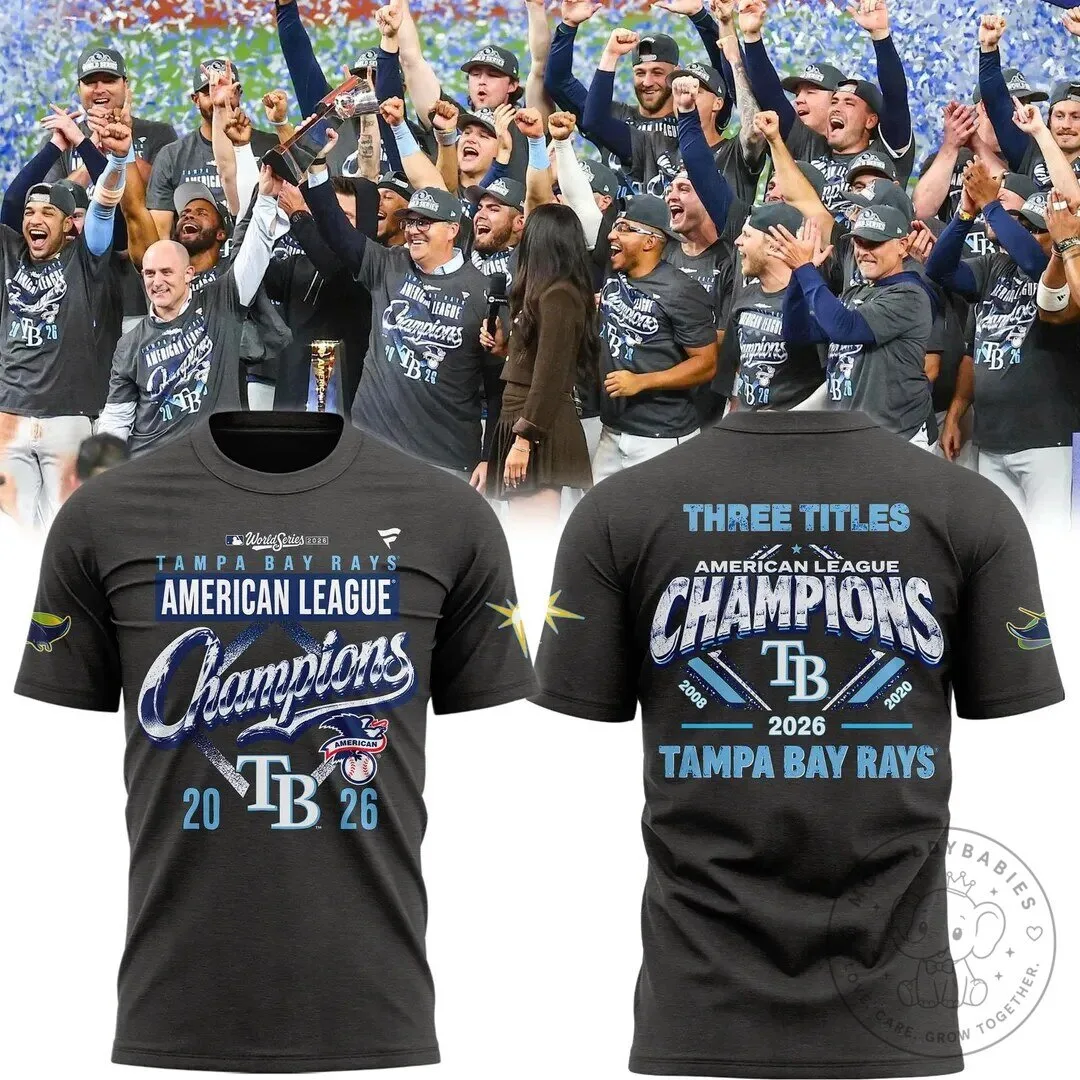 Tampa Bay Rays American League Champions 2026 Three Titles MLB Baseball T-Shirt
