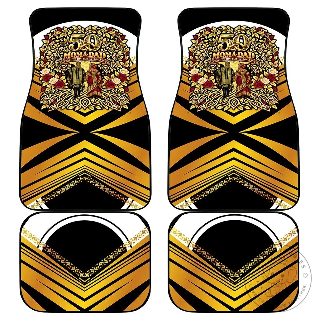 African American Heritage Gold Stripes Car Floor Mats Custom Auto Interior Accessories – image 2 of 6