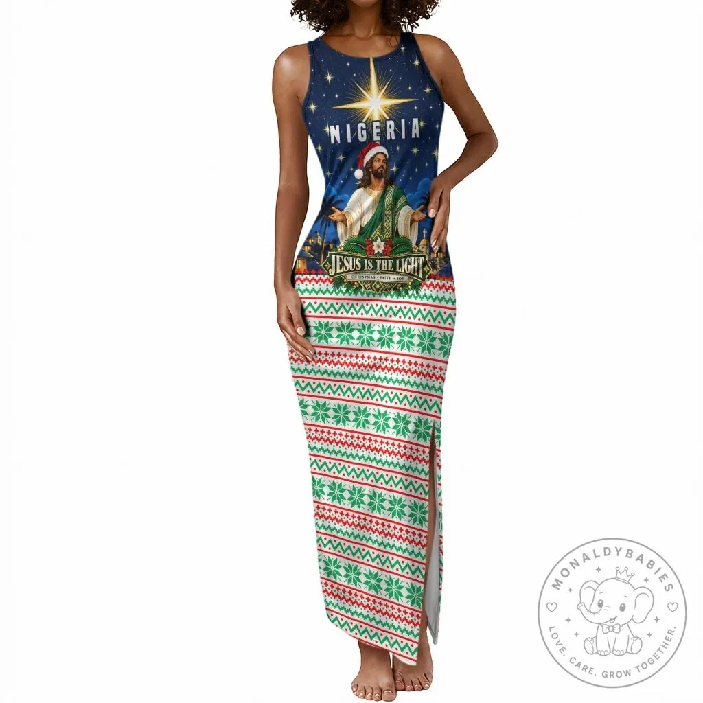 Nigeria Jesus Is The Light Christmas Nativity Scene Tank Maxi Dress